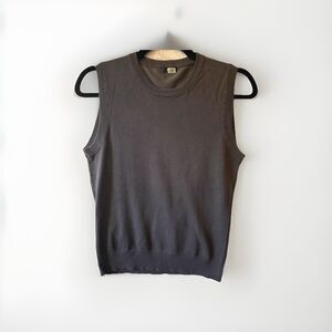 J. Crew Sweater Women‎ XS Gray Knit Tank Turtleneck Sleeveless Pullover Solid